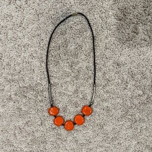 Elegant Orange Beaded Necklace from Kenya